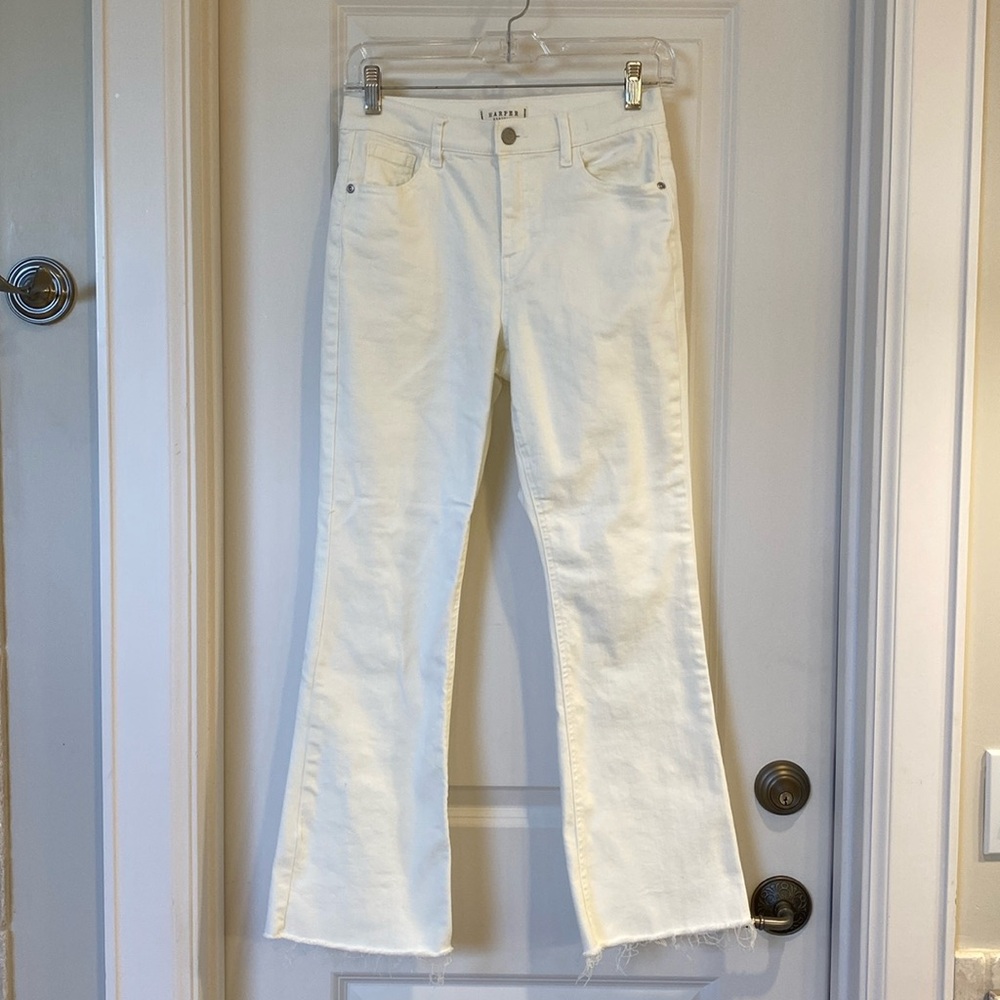 Off white kick crop high waist jeans